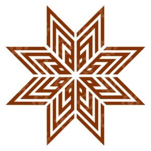 Eight Star Design Formed As Name Of God - Allah