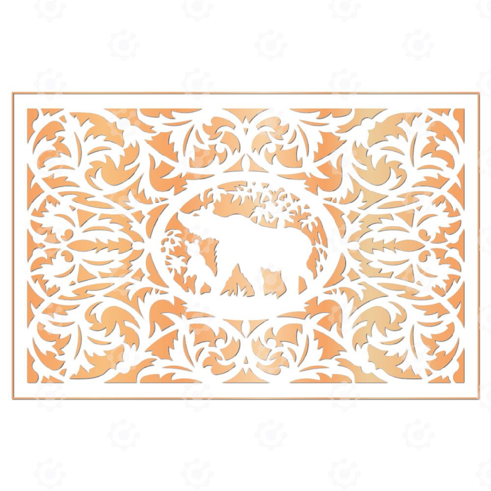 Laser Cut ornamental , Decorative bear Panel