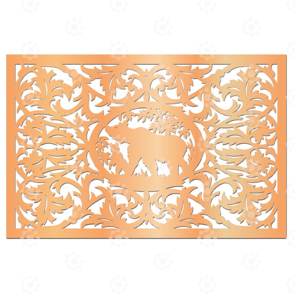 Laser Cut ornamental , Decorative bear Panel