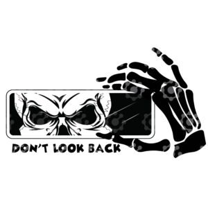 Don't LooK Back -  Skeleton Car Mirror