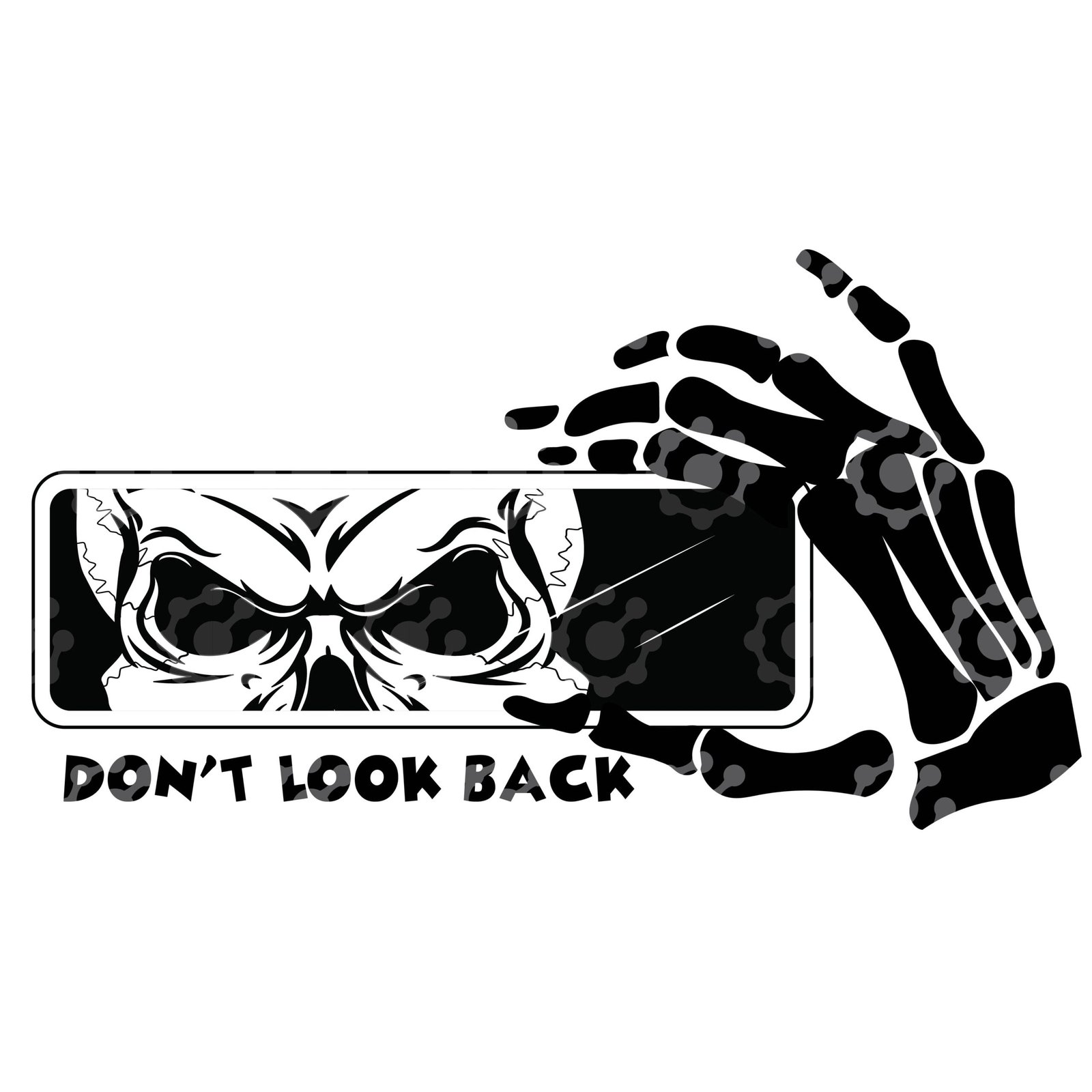 Don't LooK Back -  Skeleton Car Mirror