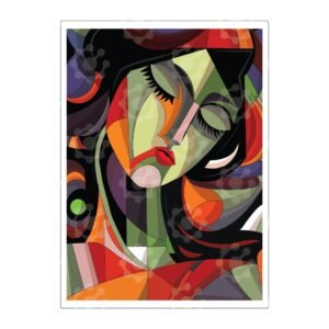 Elevate Your Space with Colorful Woman Face Vector Designs