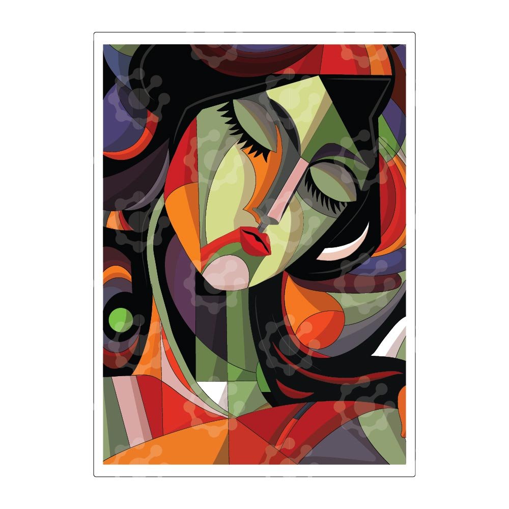 Elevate Your Space with Colorful Woman Face Vector Designs