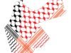 The Palestinian And Jordanian Keffiyehs Together In The Form Of A Map Of The Two Countries.