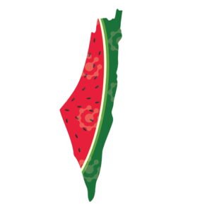 A Map Of Palestine In The Shape Of A Watermelon, A Symbol Of Resistance