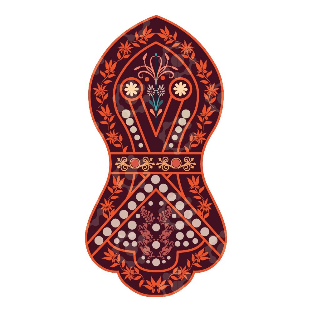 An Ornamental Flower In The Shape Of The Shoe Of The Beloved Prophet . - Image 3