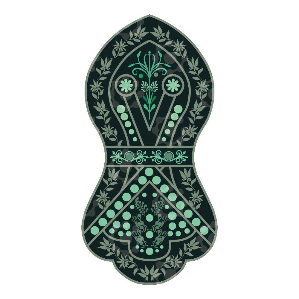 An Ornamental Flower In The Shape Of The Shoe Of The Beloved Prophet .