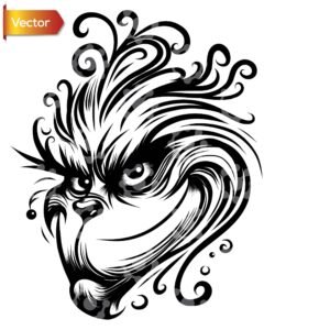 Grinch Face Vector Character