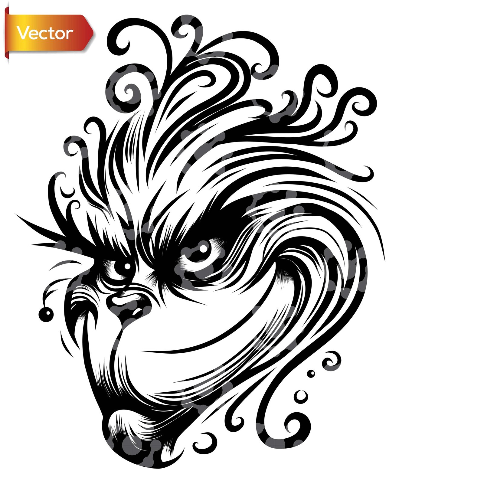 Grinch Face Vector Character