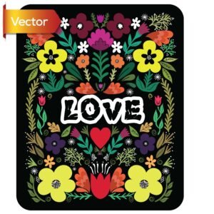 Colorful Floral Frame Vector
