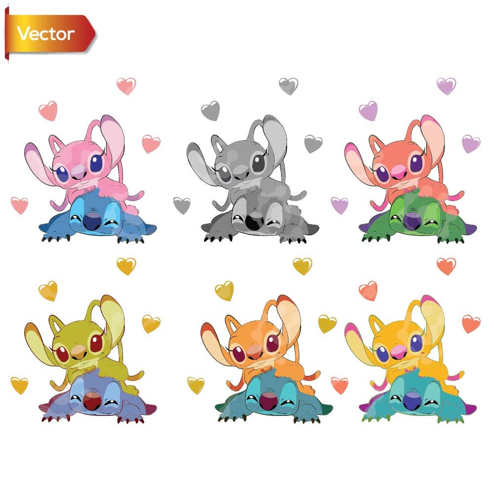 Adorable Stitch and Angel Love
