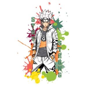 Anime Ninja Ink Splash Art | Streetwear Style Naruto Inspired Wall Print