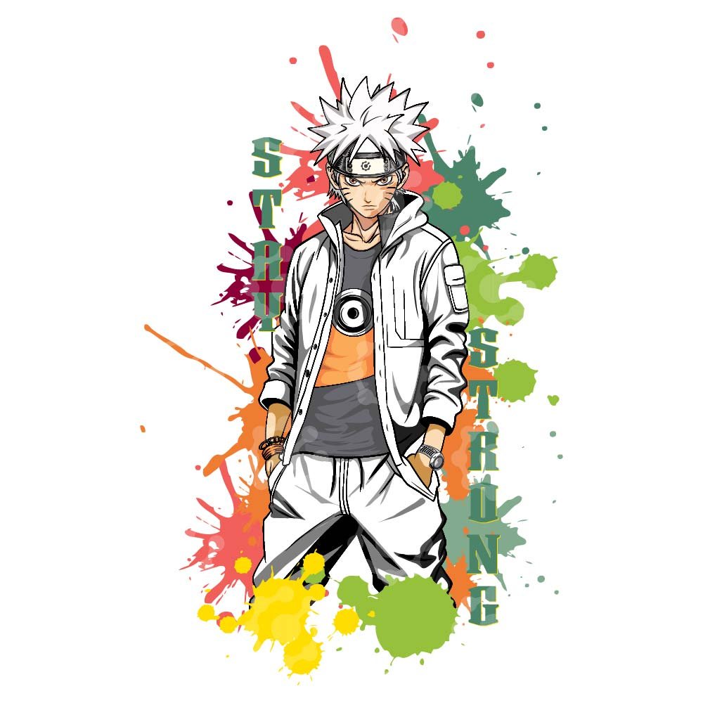Anime Ninja Ink Splash Art | Streetwear Style Naruto Inspired Wall Print