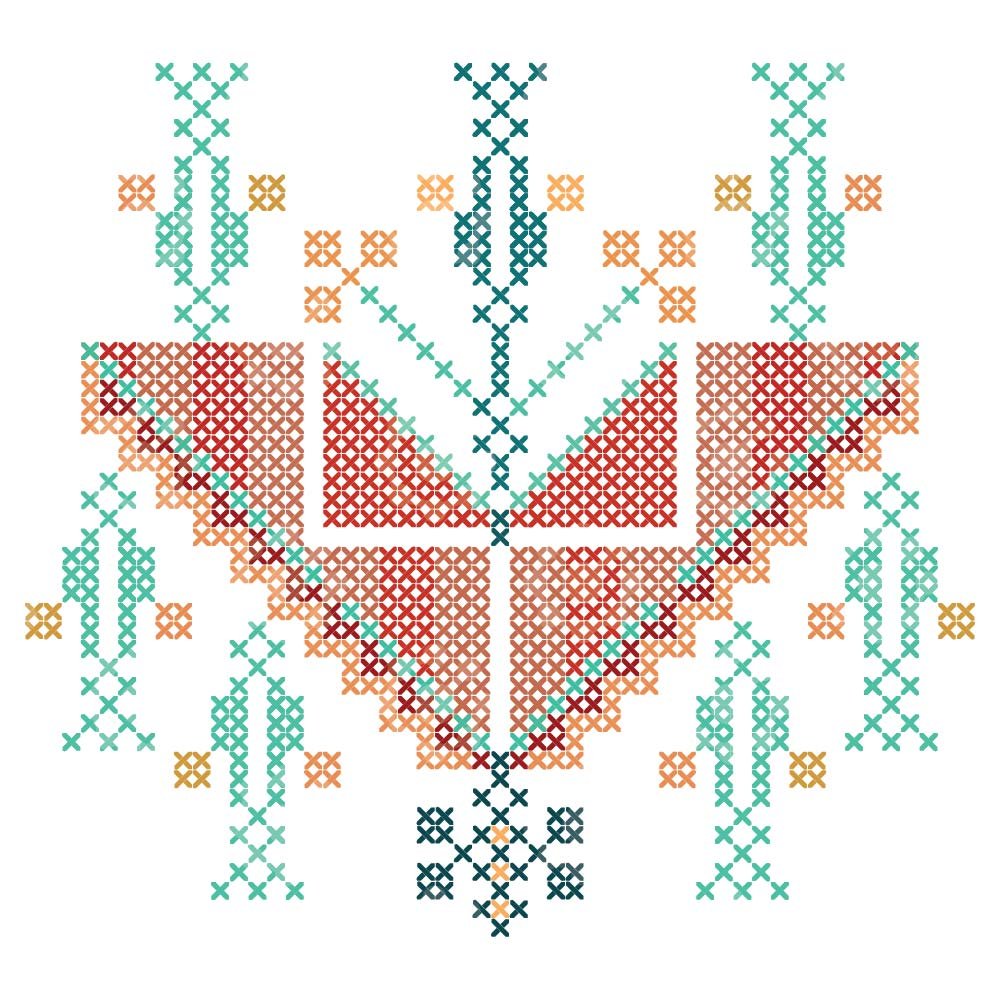 Palestinian Tatreez  | Heart Motif | Palestinian Thoub