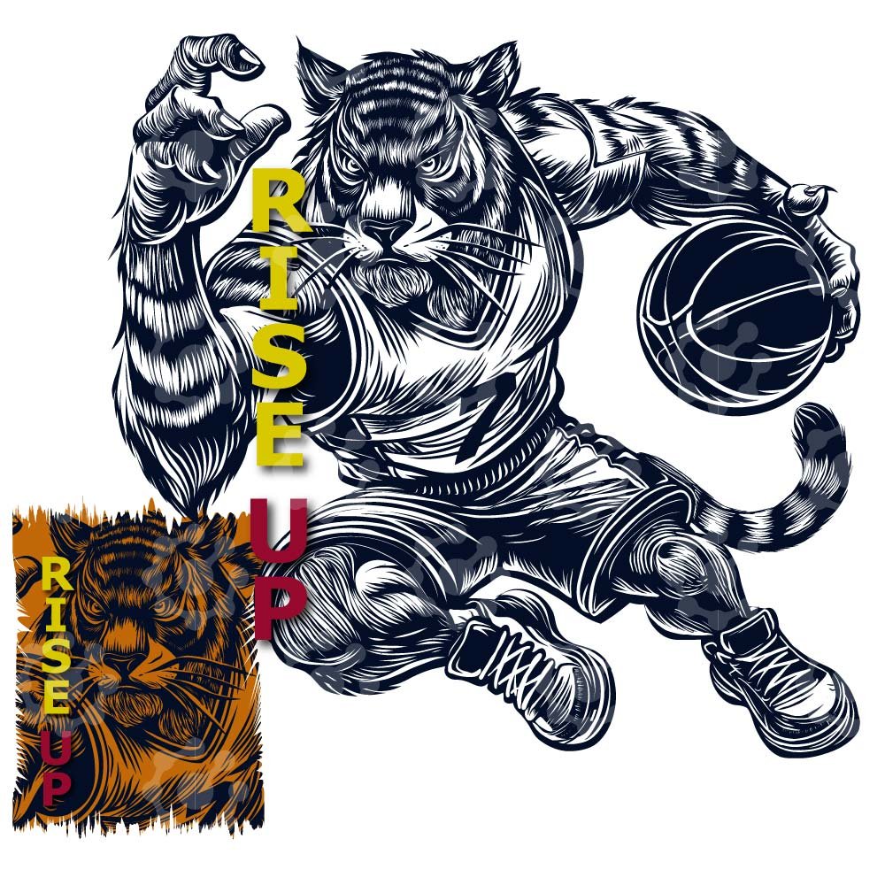 Fierce Tiger Basketball Vector