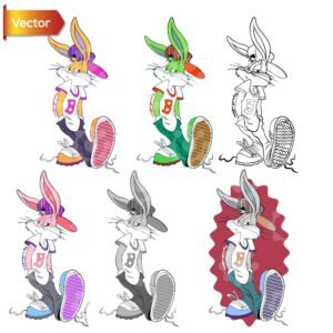 Cool Cartoon Bunny Swag Vector