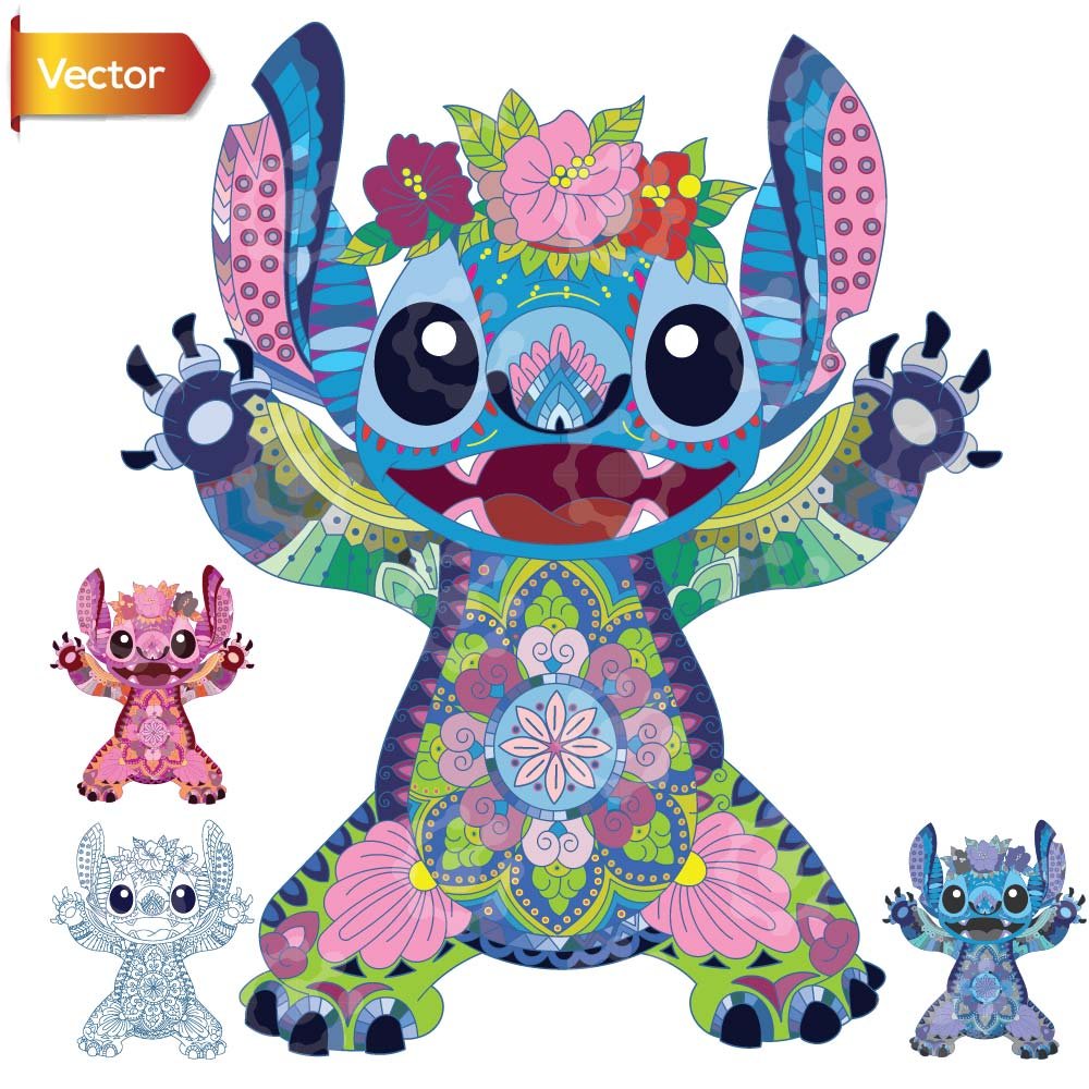 Floral Mandala Stitch Vector