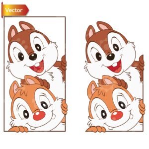 Disney characters Chip and Dale Vector Cartoon