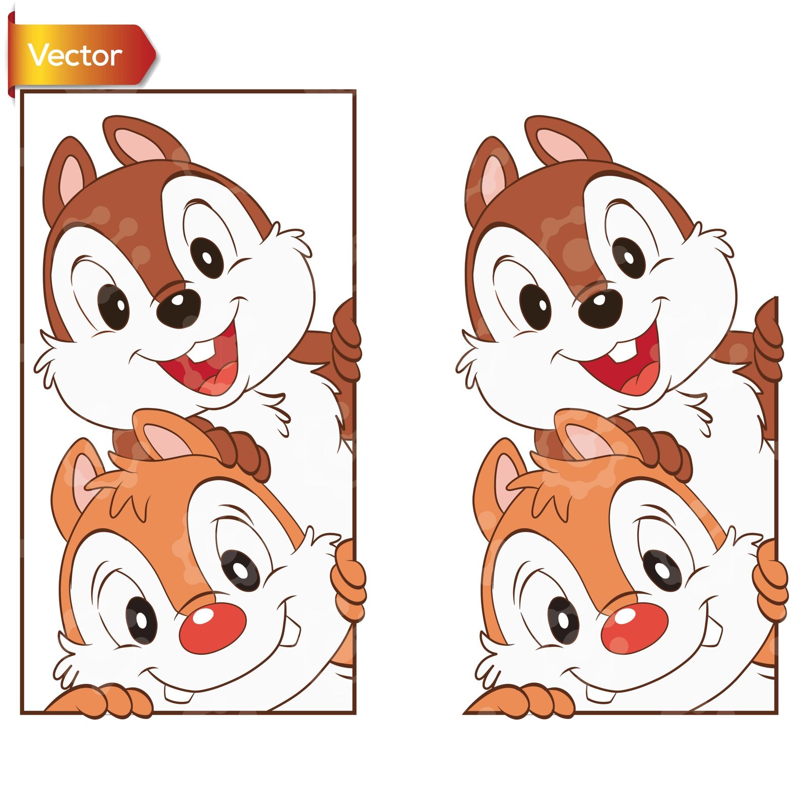 Disney characters Chip and Dale Vector Cartoon
