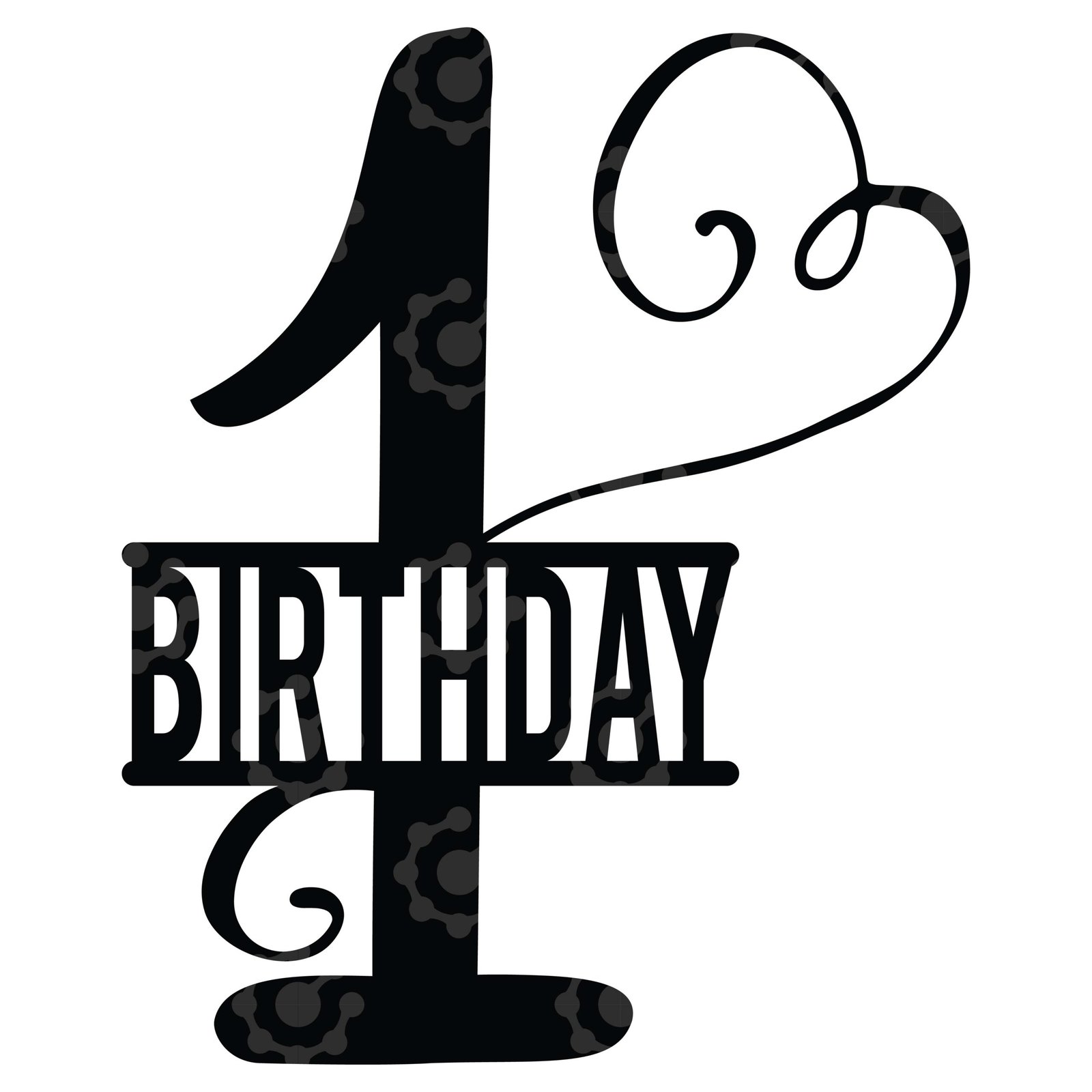 1st Birthday Girl VECTOR | Birthday Number One Cut File - Image 2