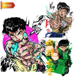 Yusuke Urameshi Spirit Blast Vector Art