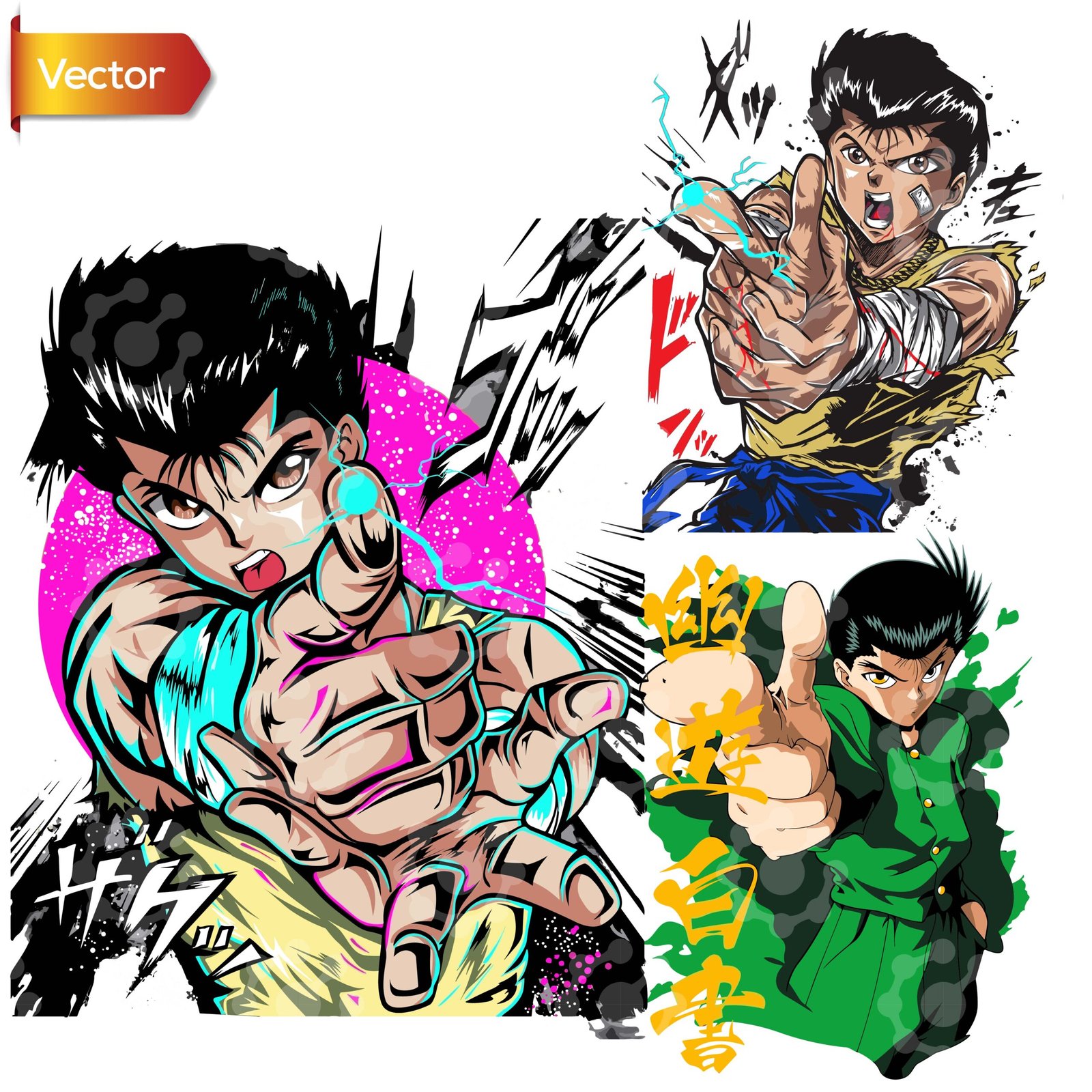 Yusuke Urameshi Spirit Blast Vector Art