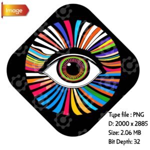 Vibrant Abstract Eye PNG Design