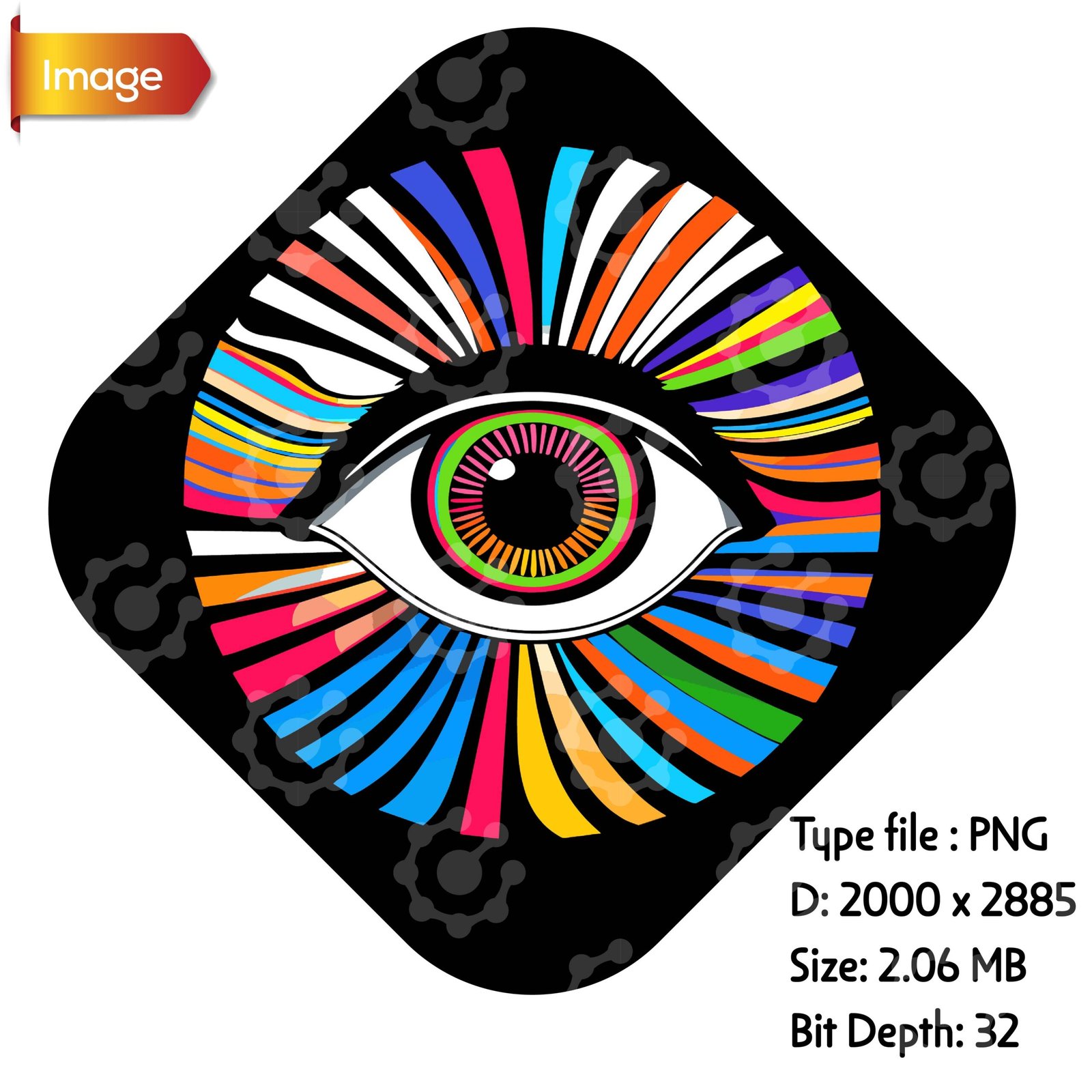 Vibrant Abstract Eye PNG Design