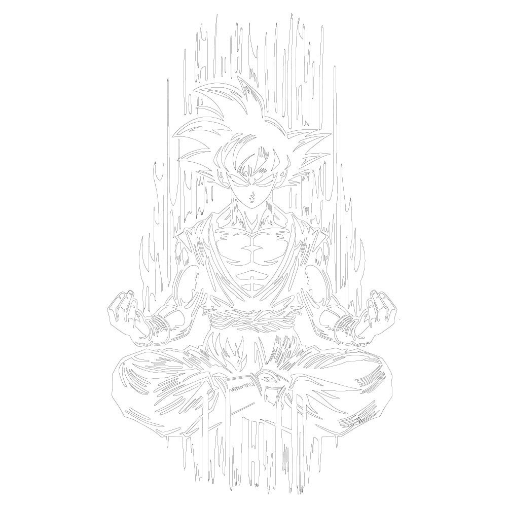 Goku Meditation Silhouette | Dragon Warrior Vector - Image 5