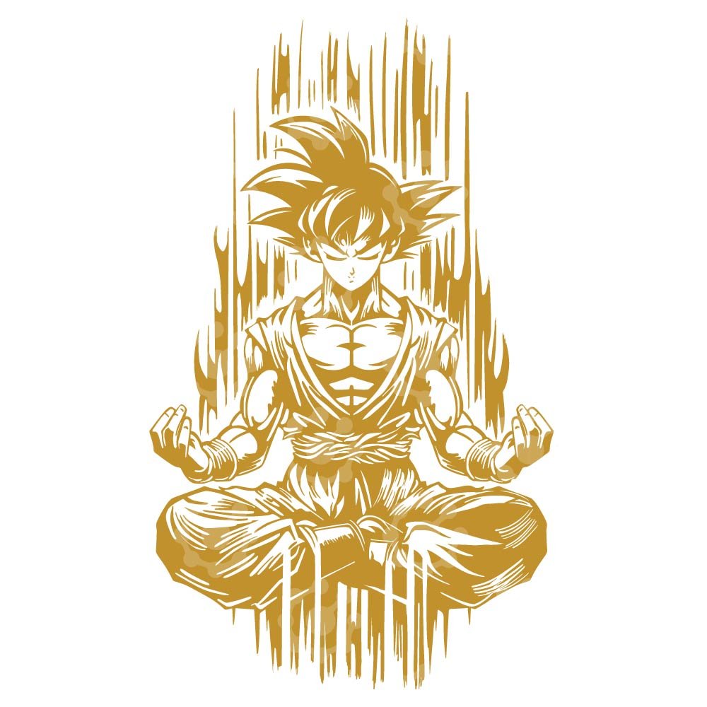 Goku Meditation Silhouette | Dragon Warrior Vector - Image 4