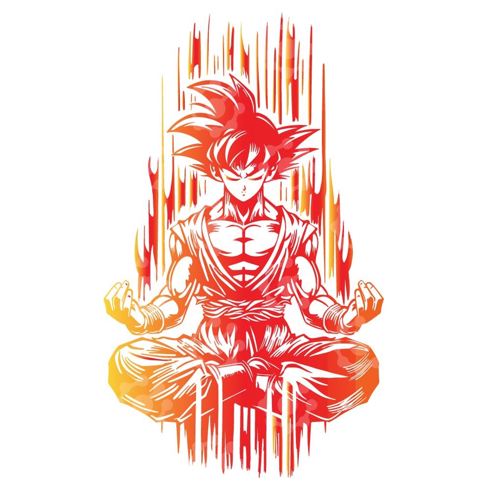 Goku Meditation Silhouette | Dragon Warrior Vector - Image 3