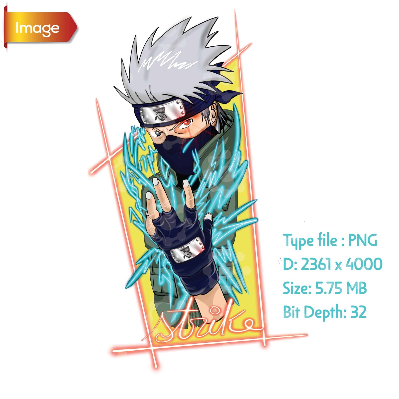 Kakashi Hatake Lightning Strike PNG