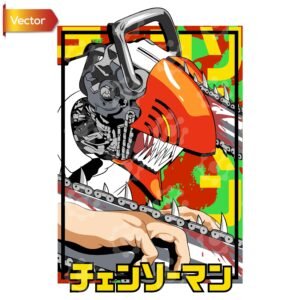 Chainsaw Man Anime Trio – Power & Denji Vector