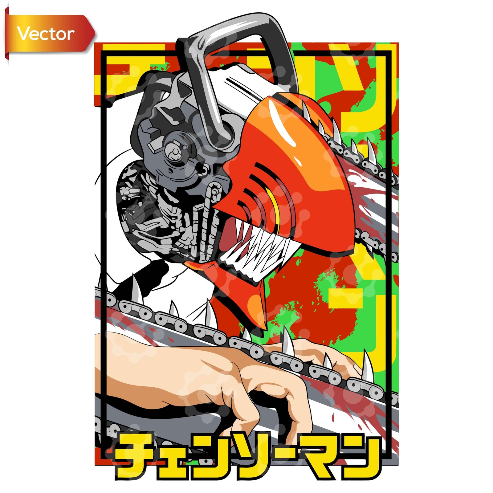 Chainsaw Man Anime Trio – Power & Denji Vector