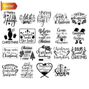 Christmas Quotes & Holiday Lettering Bundle | SVG Cut Files