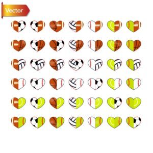 Sport Half Hearts Cut Files