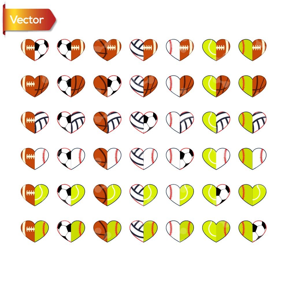 Sport Half Hearts Cut Files