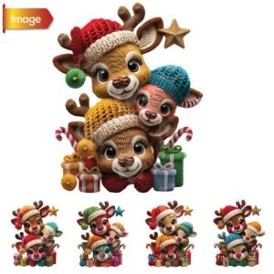 Cute Christmas Reindeer Family