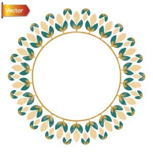 Geometric Teal Gold Wreath