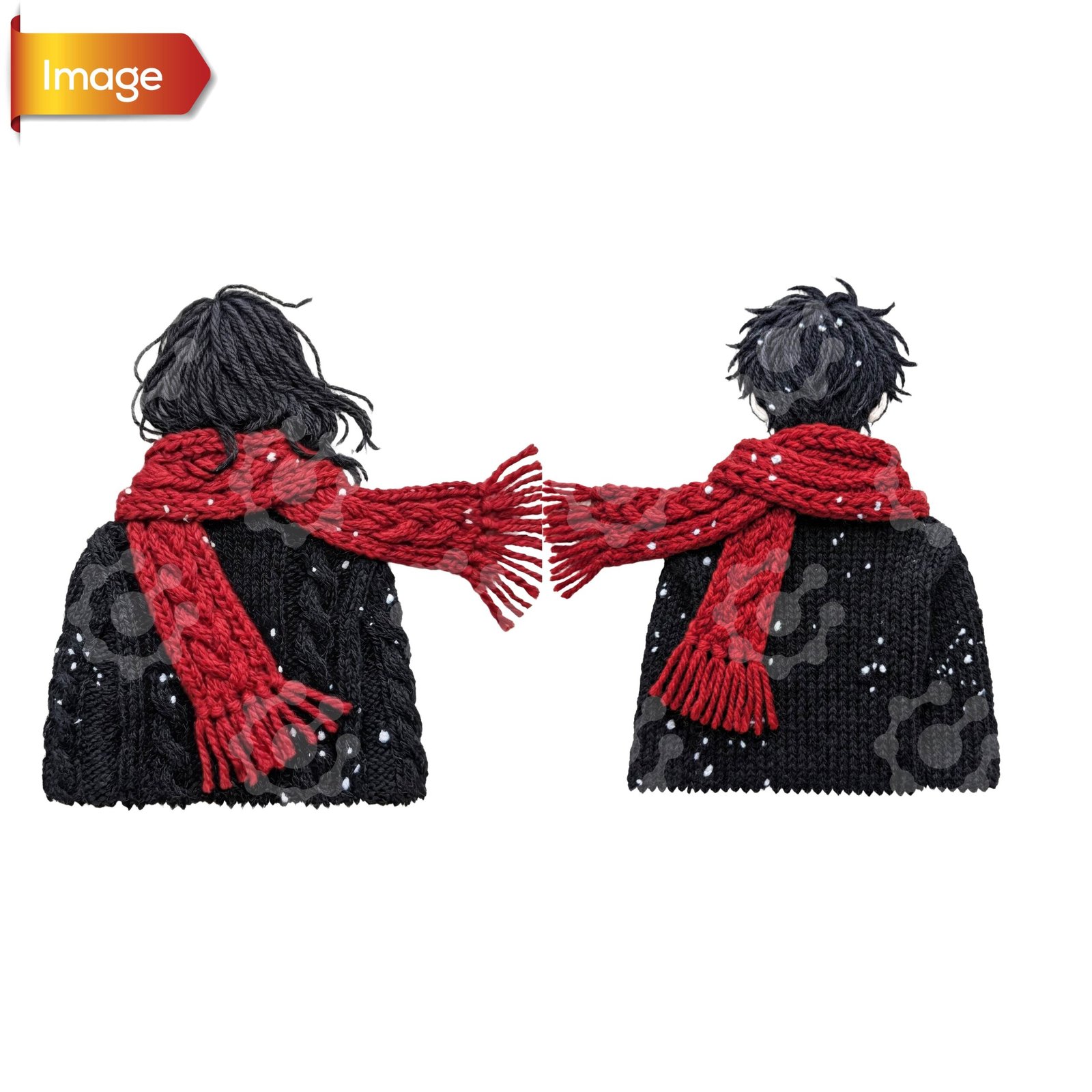 Eren & Mikasa Red Scarf Anime PNG
