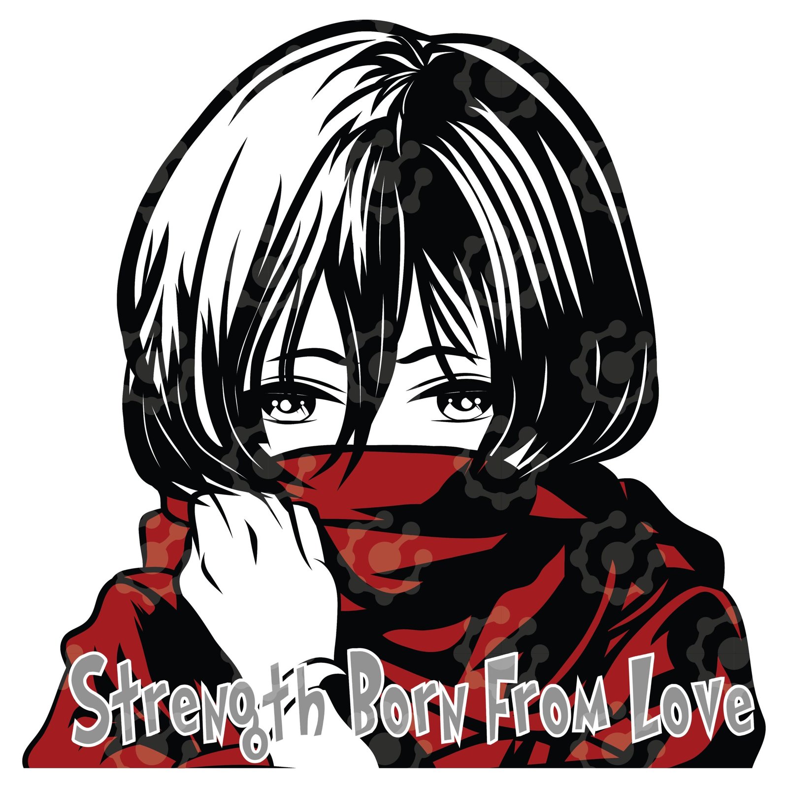 Mikasa Red Scarf Strength Vector - Image 3