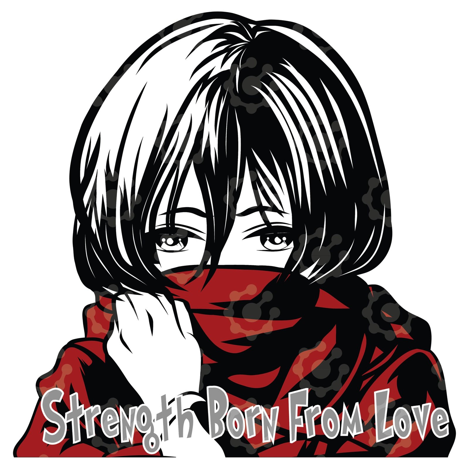 Mikasa Red Scarf Strength Vector - Image 8