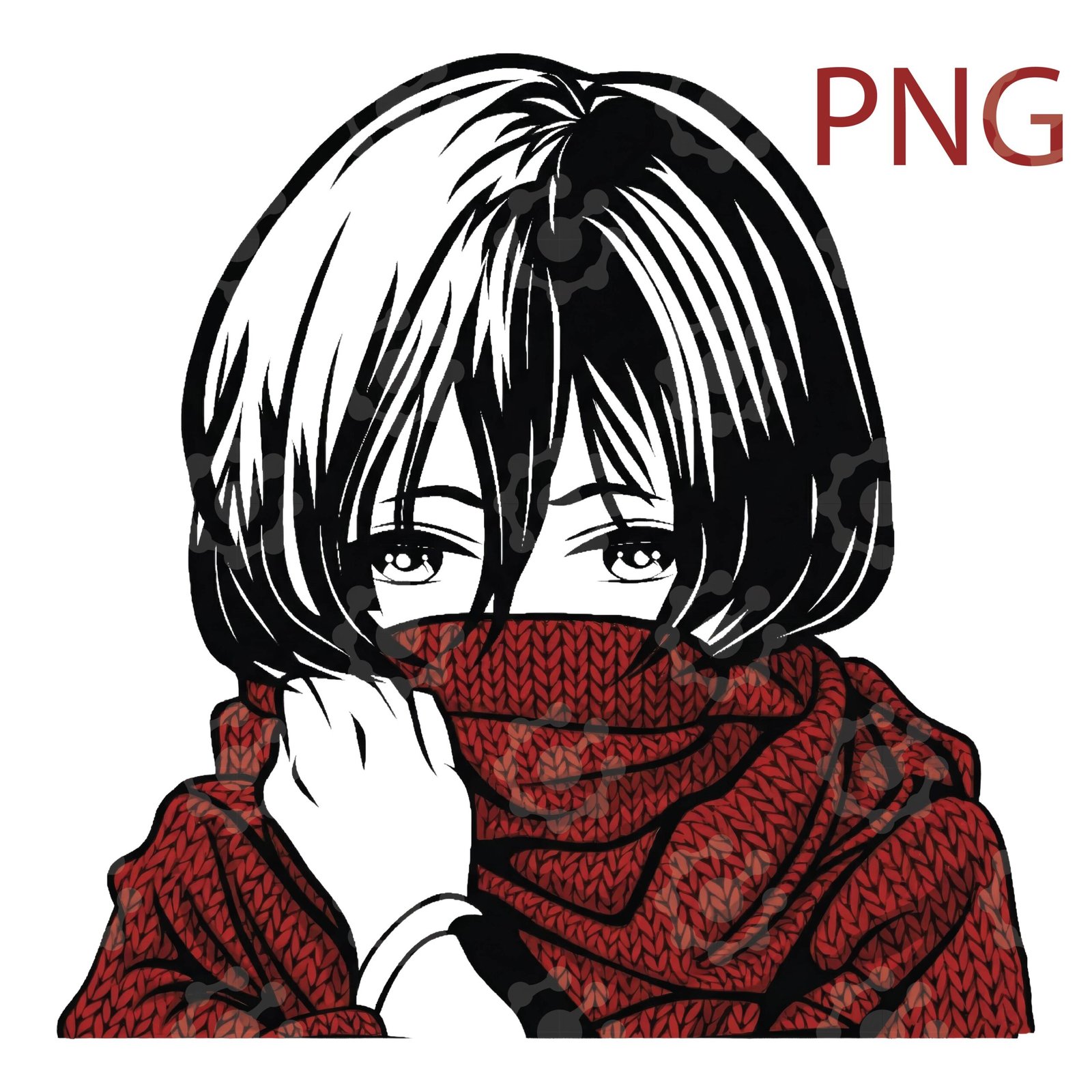 Mikasa Red Scarf Strength Vector - Image 12