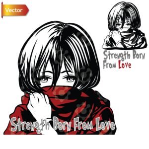 Mikasa Red Scarf Strength Vector