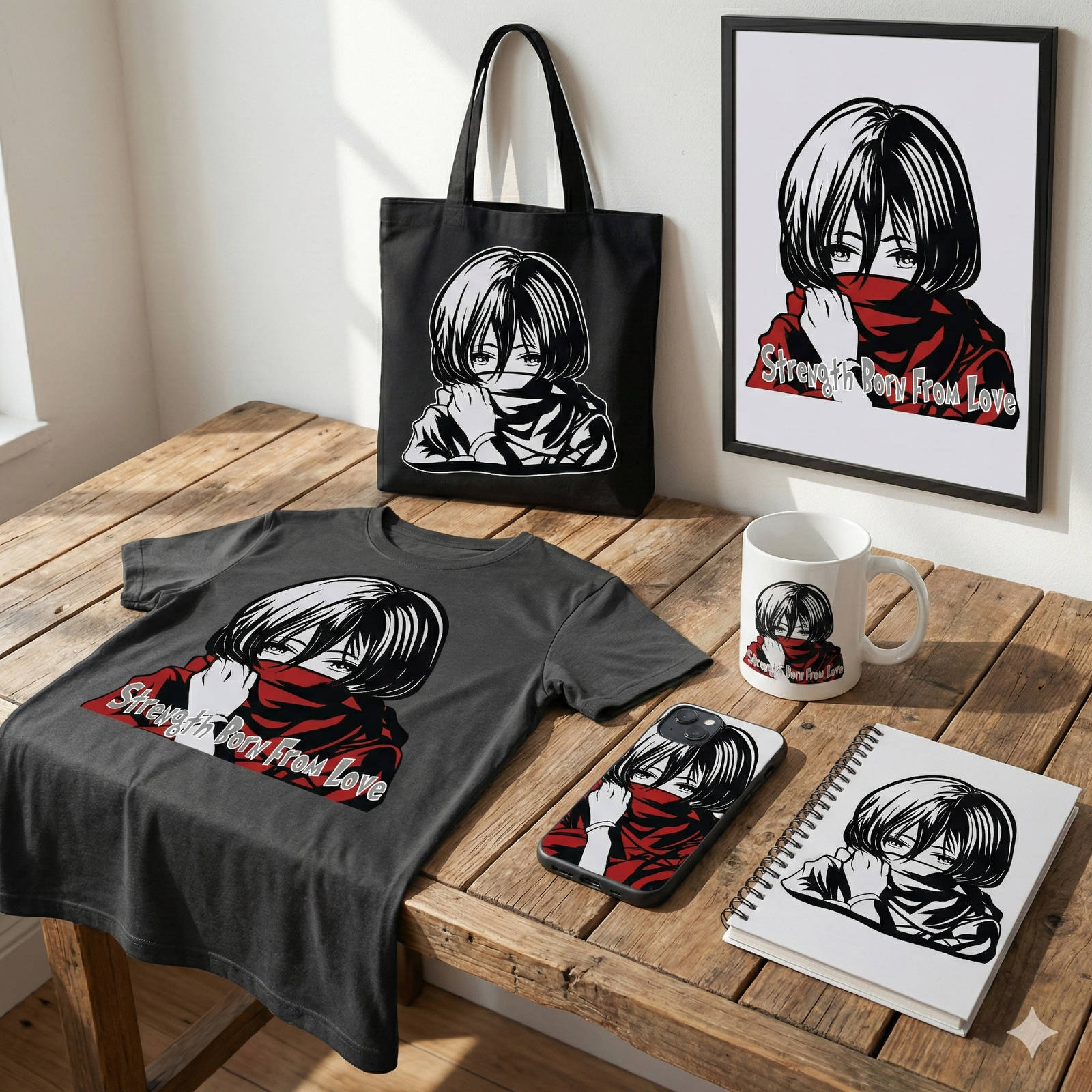 Mikasa Red Scarf Strength Vector - Image 2