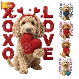 XOXO Heart Puppy PNG