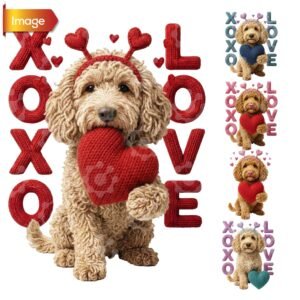 XOXO Heart Puppy PNG
