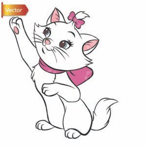 Cute Marie White Vector Cat