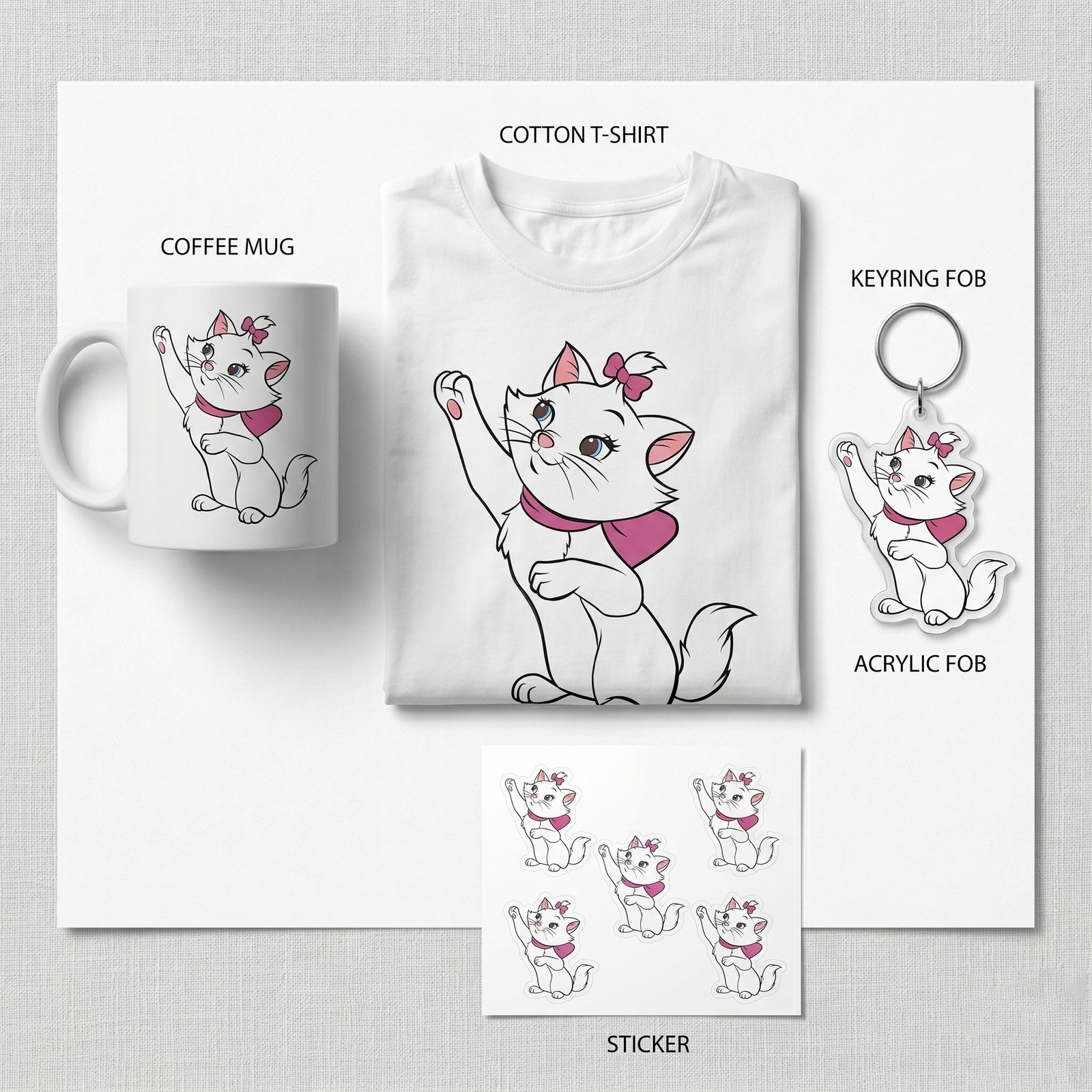 Cute Marie White Vector Cat - Image 2