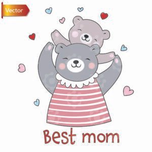 Cute Best Mom Bear | Vector